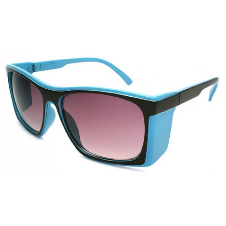 Retro 70s Vintage Sonnenbrille Square Stripes ruby blue