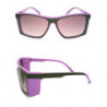 Retro 70s Vintage Sonnenbrille Square Stripes ruby blue