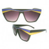 Retro 80s Kult Sonnenbrille Perspective Stripes blue/gold