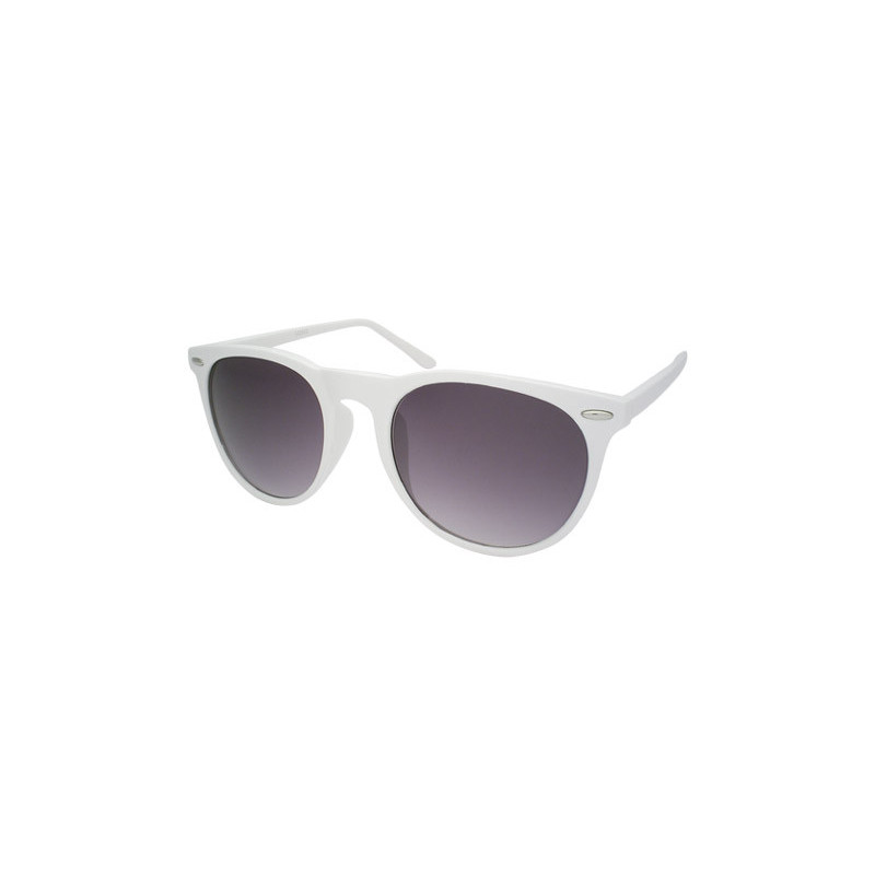 Lady Vintage runde Wayfarer Sonnenbrille white ruby