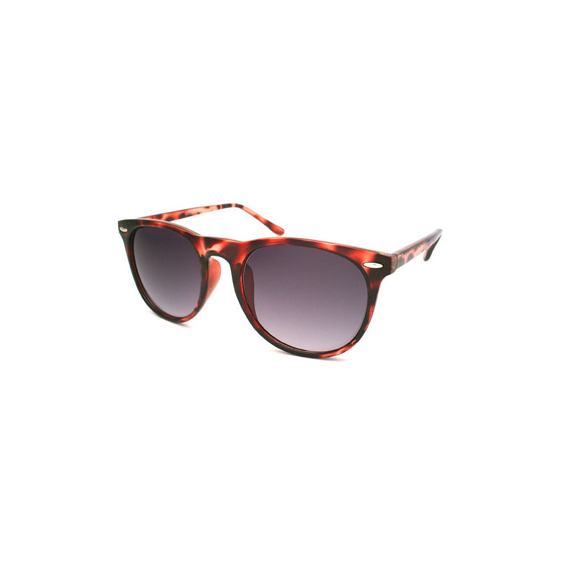 Lady Vintage runde Wayfarer Sonnenbrille demi red ruby