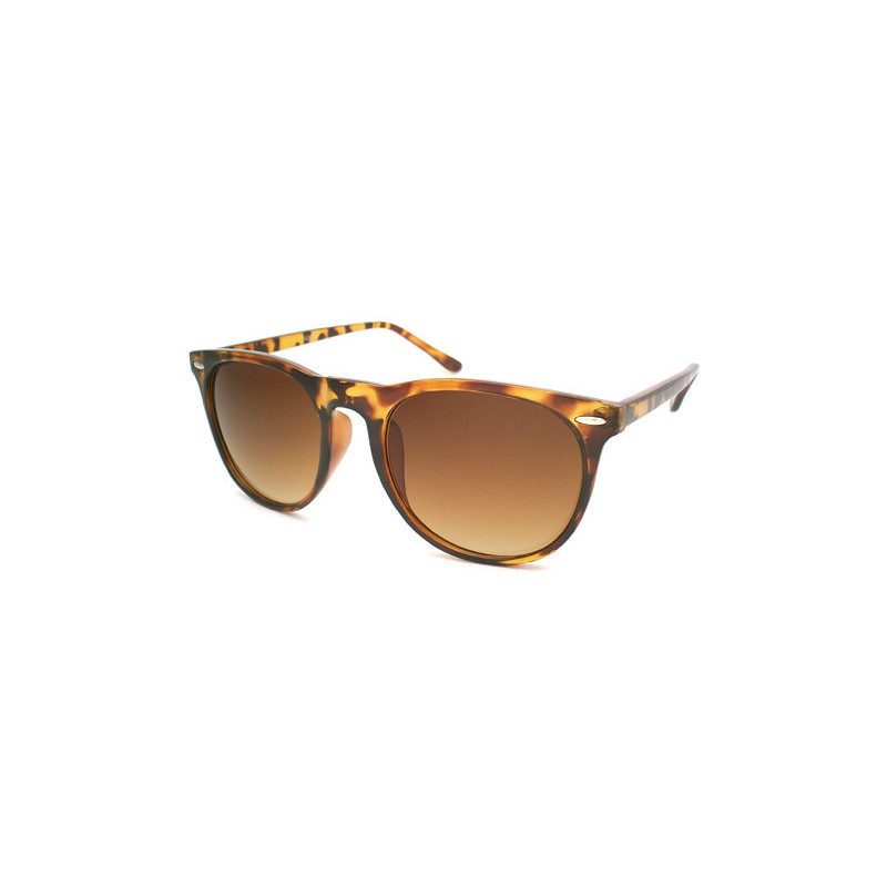 Lady Vintage runde Wayfarer Sonnenbrille demi brown desert