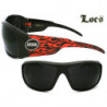 LOCS® Hardcore Designer Sonnenbrille Flame 70-lo black red
