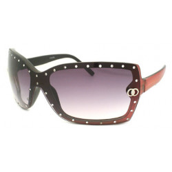 Shield Sonnenbrille mit Strass Steinen pink black ruby