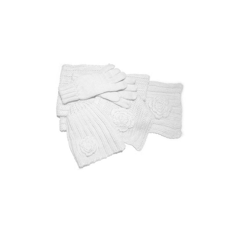 3-teiliges Damen Winterset von Quirinus® white-rose