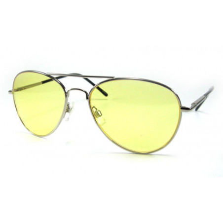 Crazy Colors Aviator Sonnenbrille chrom/ gelb