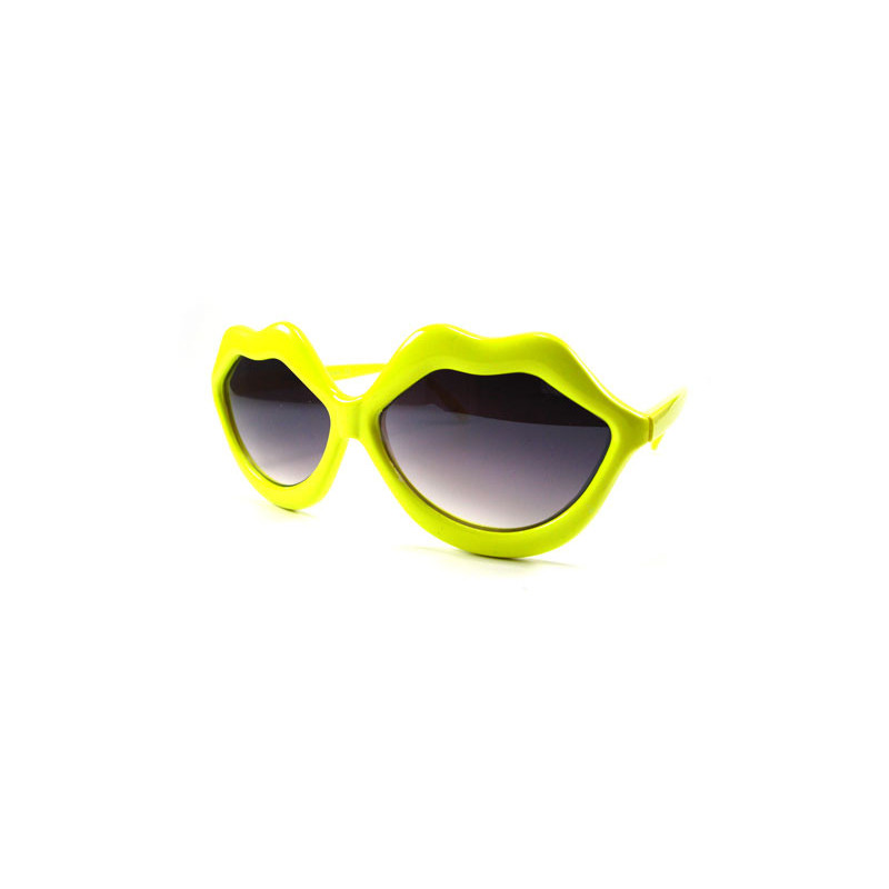 Kultige Partybrille Kiss Lips sexy yellow