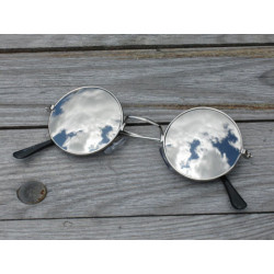 John Lennon Retro Sonnenbrille verspiegelt small chrome