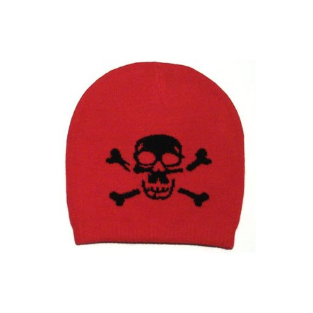 Quirinus® Beanie Pirate Skull Design red