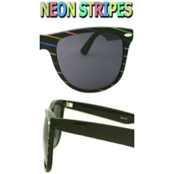 Blues Brothers Neon Stripes 80er Sonnenbrille purple