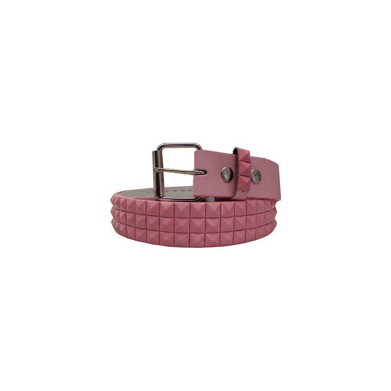 Nieten Ledergürtel Punk-Style All Pink 36mm Breite (Gr. M)