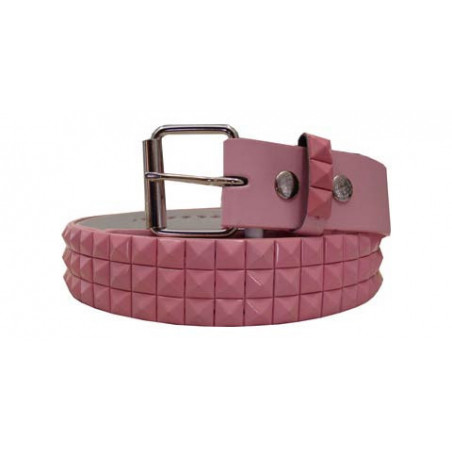 Nieten Ledergürtel Punk-Style All Pink 36mm Breite (Gr. M)