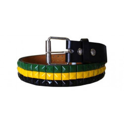 Nieten Ledergürtel Ragga Rasta Reggae 36mm Breite (Gr. XL)