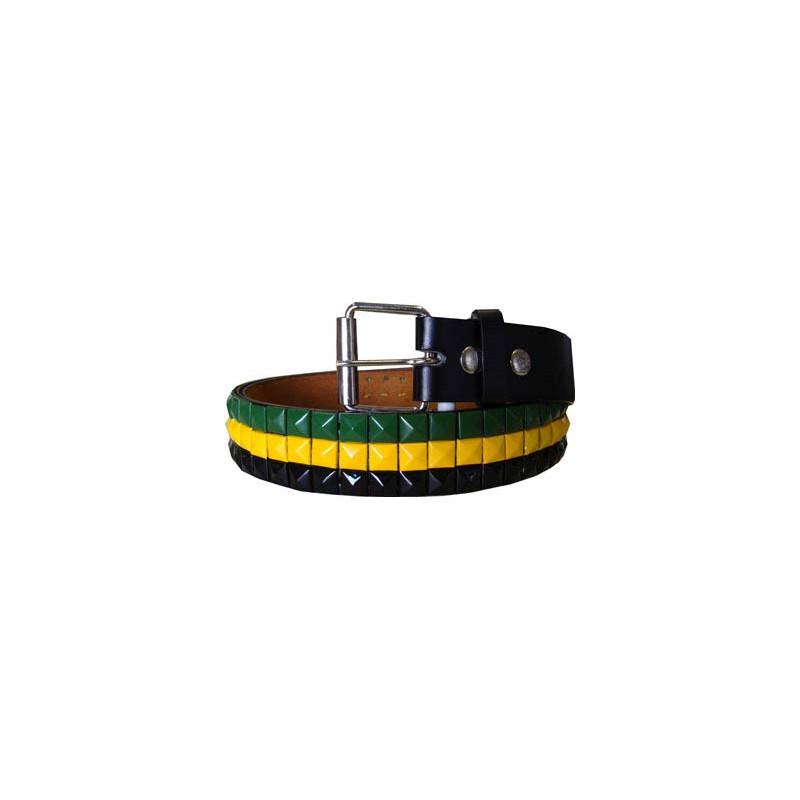 Nieten Ledergürtel Ragga Rasta Reggae 36mm Breite (Gr. XL)