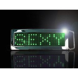 LED Party Gürtelschnalle Chrome Finish green