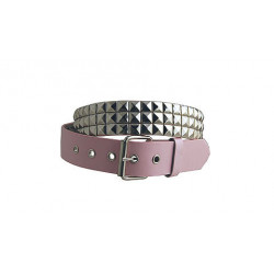 Nieten Ledergürtel Rockstar Design Pink 38mm Breite (Gr. S)