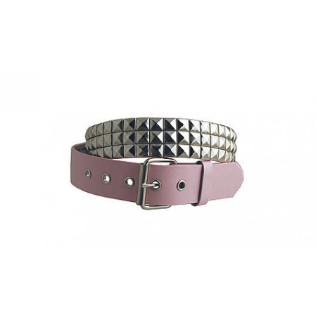 Nieten Ledergürtel Rockstar Design Pink 38mm Breite (Gr. M)