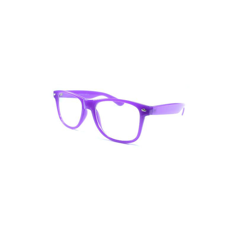 Glow Nerd Wayfarer Party Brille leuchtet in der Nacht purple