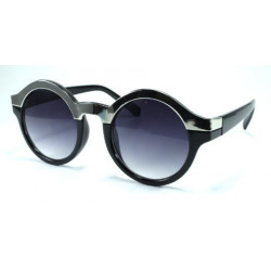 Lunettes de soleil retro gothic noir chrome ruby