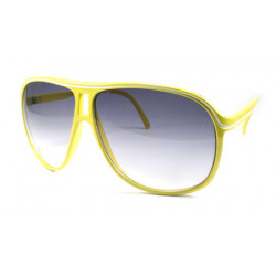 Lunettes de soleil Miami Style squarecut stripe Aviator jaune