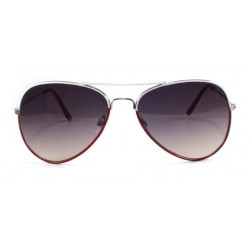 Bicolor Lunettes de soleil aviator pilot blanc rouge