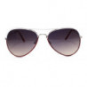 Bicolor Lunettes de soleil aviator pilot blanc rouge