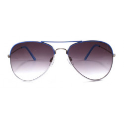 Bicolor Lunettes de soleil aviator pilot blanc bleu