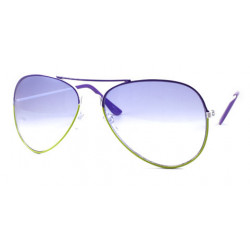 Bicolor Lunettes de soleil aviator pilot blanc purple