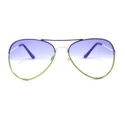 Bicolor Lunettes de soleil aviator pilot blanc purple