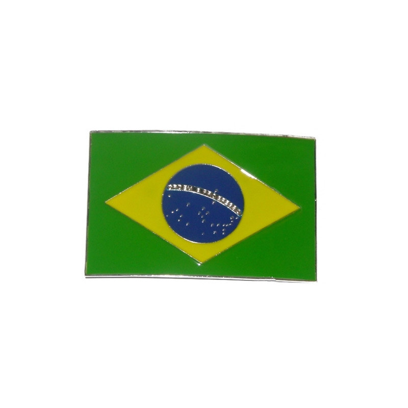 Länder Flagge Gürtelschnalle Brasilien chrom