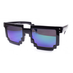 Lunettes de soleil Gamer Retro 8Bit Pixel Party noir turquoise r