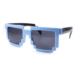 Lunettes de soleil Retro Gamer Pixel bleu noir