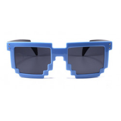 Lunettes de soleil Retro Gamer Pixel bleu noir