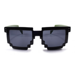 Lunettes de soleil Retro Gamer Pixel noir olive