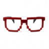 Lunettes de soleil 8-Bit Nerd Pixel rouge noir