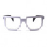 Lunettes de soleil 8-Bit Nerd Pixel blanc noir