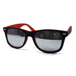 Lunettes de soleil miroir bicolor wayfarer rouge