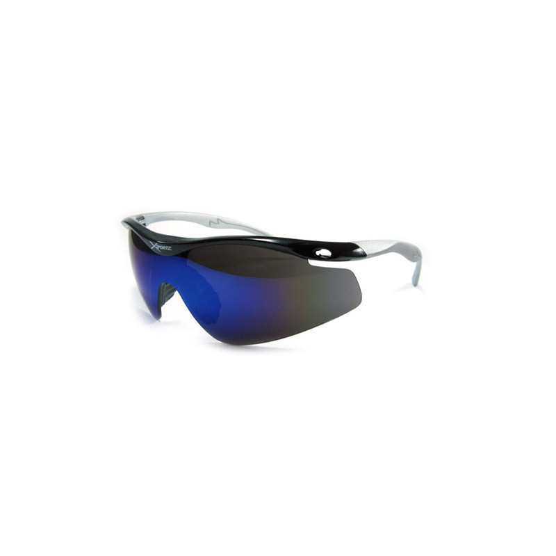 XSports Radsport Sonnenbrille schwarz silber revo