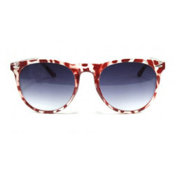 Lady Vintage runde Wayfarer Sonnenbrille ice red ruby