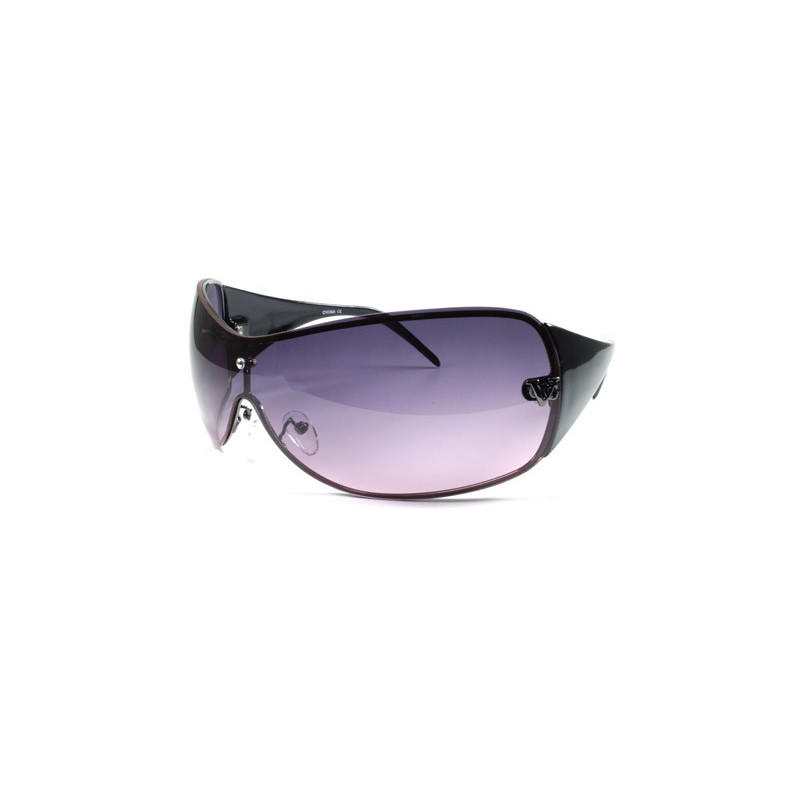 Grosse VG® Shield Fashion Designer Sonnenbrille schwarz fuchsia