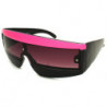 Lunettes de soleil square window retro stripes trend black-pink