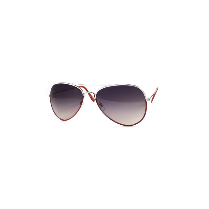 Bicolor Aviator Sonnenbrille Pilotenbrille weiss rot