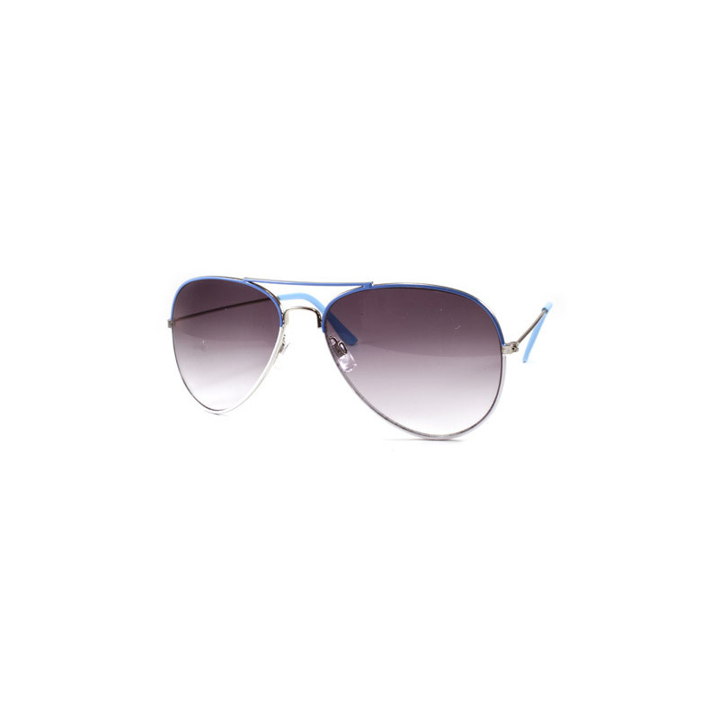 Bicolor Aviator Sonnenbrille Pilotenbrille weiss blau