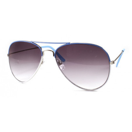 Bicolor Aviator Sonnenbrille Pilotenbrille weiss blau