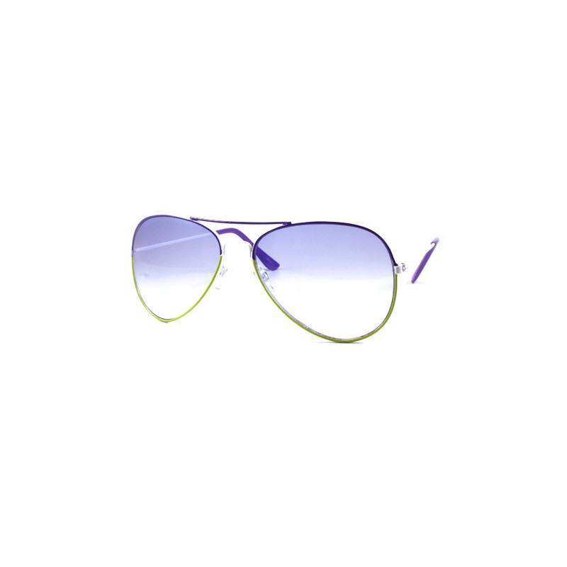 Bicolor Aviator Sonnenbrille Pilotenbrille weiss purple