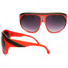 Lunettes de soleil aviator retro expanded stripes ruby red