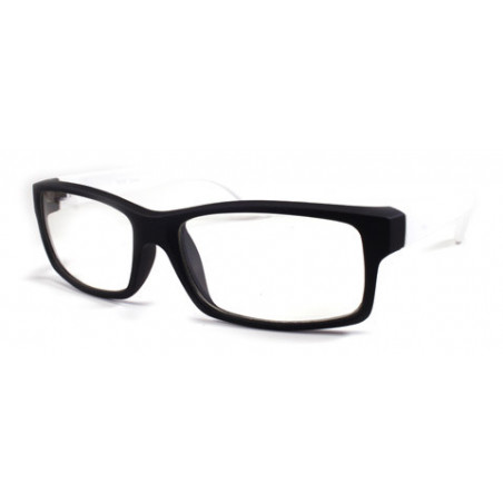 Square Nerd Wayfarer Sonnenbrille schwarz weiss