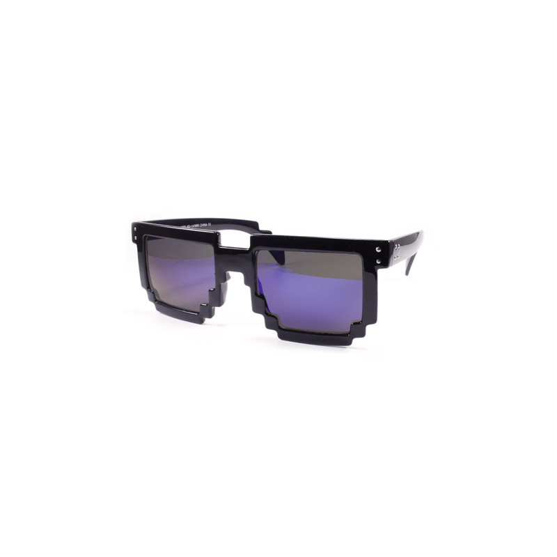 Gamer Retro 8Bit Pixel Party Sonnenbrille schwarz purple revo