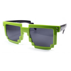 Pixel Retro Gamer Sonnenbrille grün schwarz