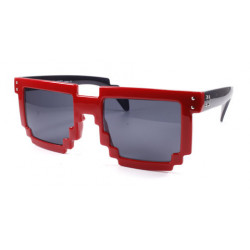 Pixel Retro Gamer Sonnenbrille rot schwarz
